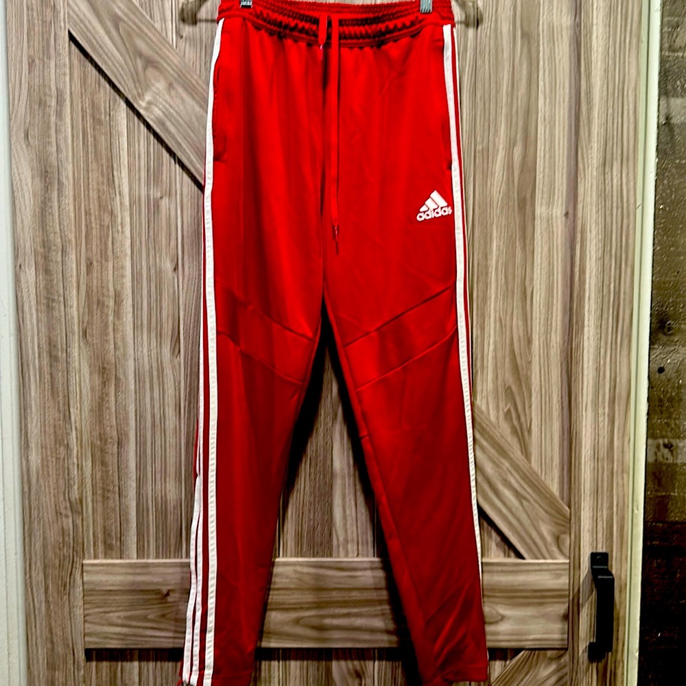 Adidas track pants red small